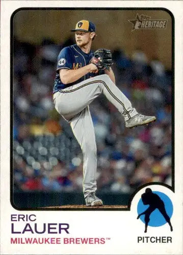 2022 Topps Heritage #336 Eric Lauer NM-MT Brewers ID:76610 - Baseball Card Single