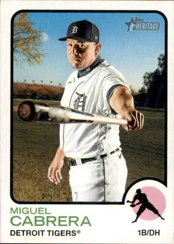 2022 Topps Heritage Miguel Cabrera Detroit Tigers baseball card with original gloss