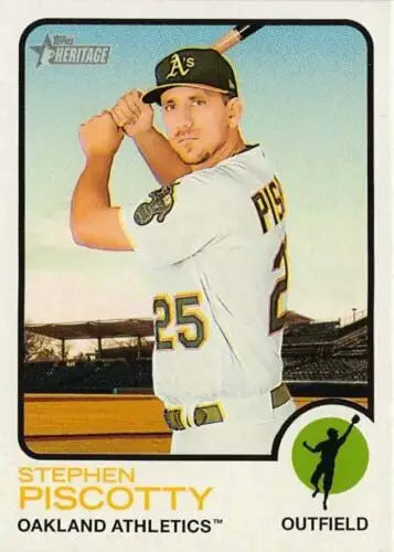 2022 Topps Heritage #342 Stephen Piscotty NM-MT Athletics ID:41379 - Baseball Card Single