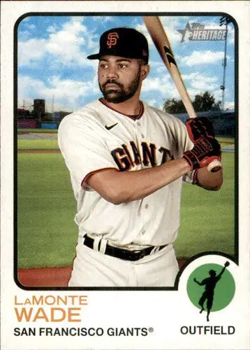 Original gloss LaMonte Wade baseball card from 2022 Topps Heritage Giants Collection