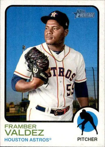 2022 Topps Heritage #375 Framber Valdez NM-MT Astros ID:41400 - Baseball Card Single