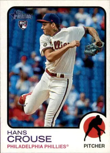 2022 Topps Heritage #377 Hans Crouse NM-MT RC Rookie Phillies ID:76616 - Baseball Card Single