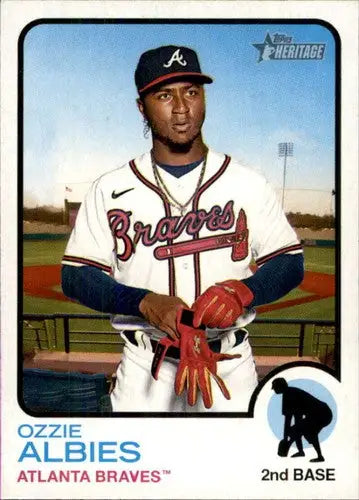 2022 Topps Heritage #378 Ozzie Albies NM-MT Braves ID:41403 - Baseball Card Single