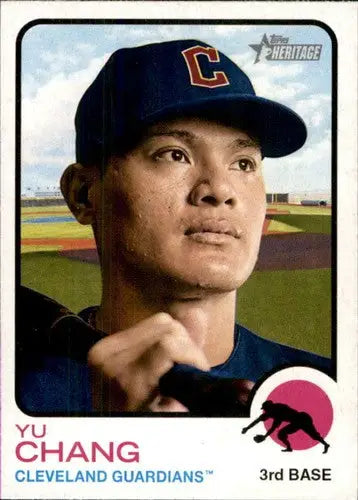 2022 Topps Heritage #400 Yu Chang NM-MT Guardians ID:41417 - Baseball Card Single