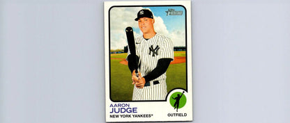 Aaron Judge trading card from 2022 Topps Heritage set, showcasing his iconic performance