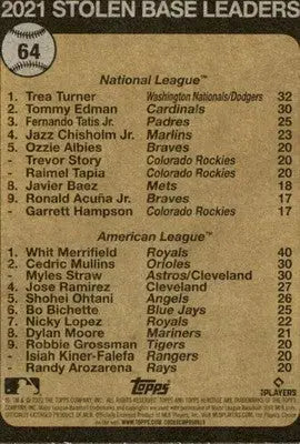 2022 Topps Heritage #64 Whit Merrifield/Trea Turner NM-MT ID:41211 - Baseball Card Single