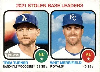 2022 Topps Heritage #64 Whit Merrifield/Trea Turner NM-MT ID:41211 - Baseball Card Single