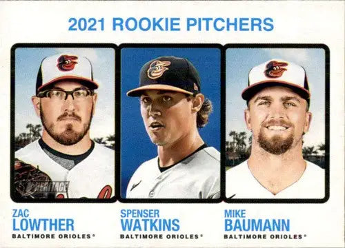 2022 Topps Heritage #72 Mike Baumann/Zac Lowther/Spenser Watkins NM-MT ID:76585 - Baseball Card Single