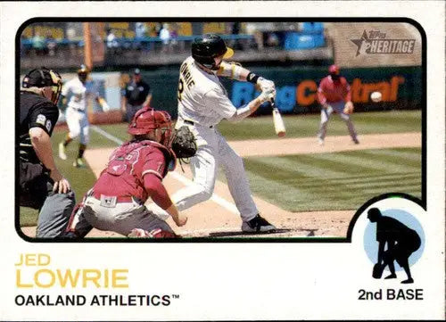 Original gloss Baseball card featuring Jed Lowrie from 2022 Topps Heritage collection