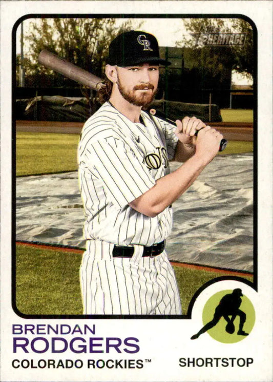 2022 Topps Heritage #87 Brendan Rodgers NM-MT Rockies ID:41226 - Baseball Card Single