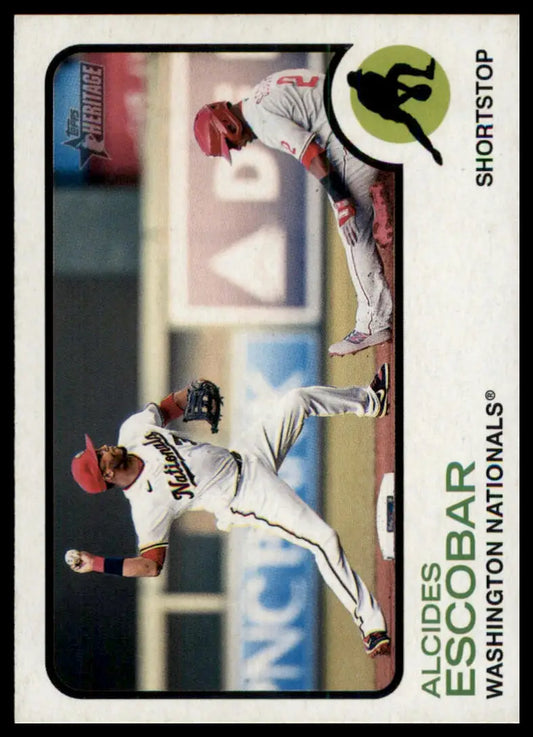 2022 Topps Heritage Alcides Escobar 308 Washington Nationals NM - Baseball Card Single