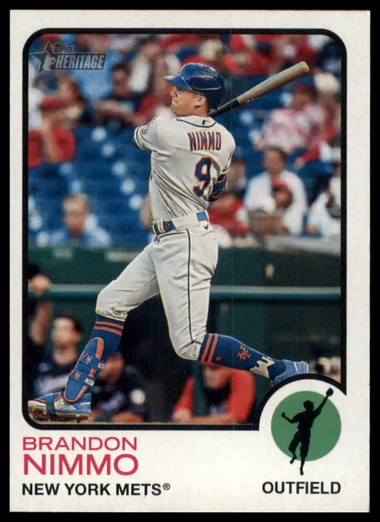 2022 Topps Heritage Brandon Nimmo 82 New York Mets NM - Baseball Card Single