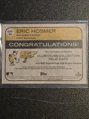 2022 Topps Heritage #CCR-EH Eric Hosmer Clubhouse Collection Relics High Number - Baseball Card Single