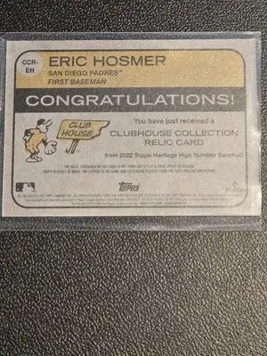 2022 Topps Heritage #CCR-EH Eric Hosmer Clubhouse Collection Relics High Number - Baseball Card Single