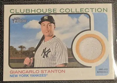 2022 Topps Heritage #CCR-GSN Giancarlo Stanton Clubhouse Collection Relics - Baseball Card Single