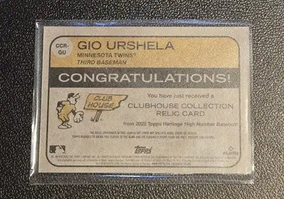 2022 Topps Heritage #CCR-GU Gio Urshela Clubhouse Collection Relics High Number - Baseball Card Single