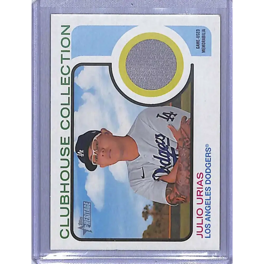 2022 Topps Heritage #CCR-JU Julio Urias Clubhouse Collection Relics High Number NM-MT Baseball Card - Baseball Card