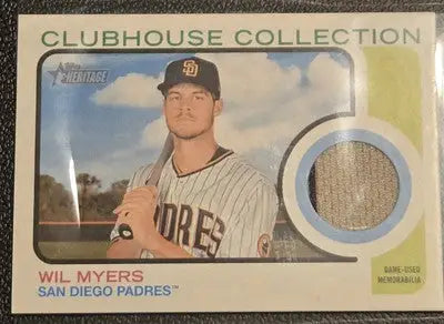 2022 Topps Heritage #CCR-WMY Wil Myers Clubhouse Collection Relics High Number - Baseball Card Single