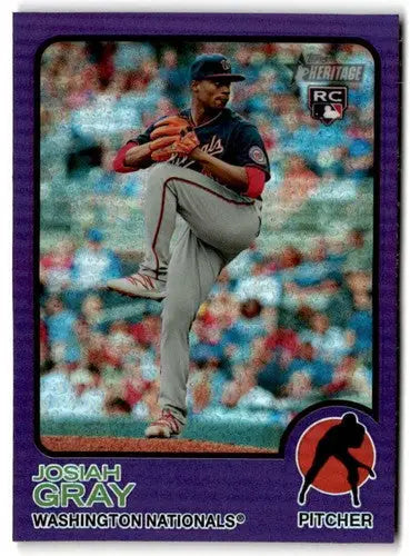 2022 Topps Heritage Chrome Refractor Purple Josiah Gray baseball card with original gloss