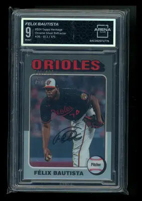 2022 Topps Heritage Chrome Silver Refractor Felix Bautista #36 011/316 AC 9 - Baseball Card Single