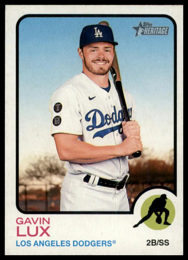 2022 Topps Heritage Gavin Lux 397 Los Angeles Dodgers NM - Baseball Card Single