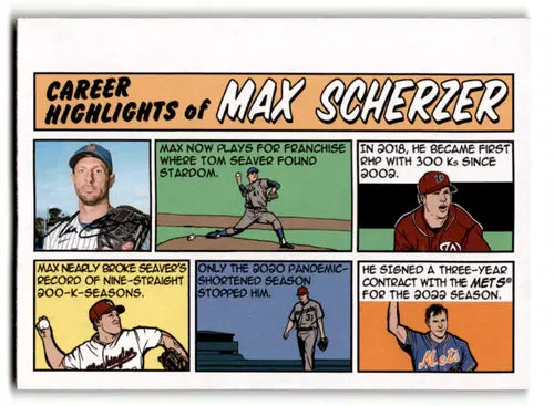 2022 Topps Heritage High Number 1973 Topps Comic #73TC-27 Max Scherzer ID:60004 - Baseball Card Single