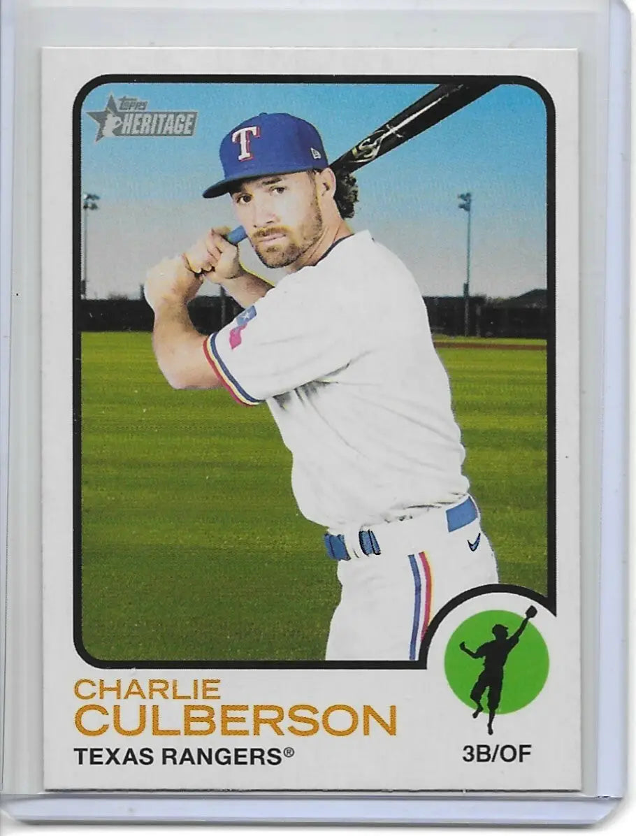 2022 Topps Heritage High Number #479 Charlie Culberson Rangers SP (595) - Baseball Card Single