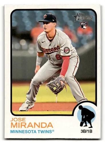 Baseball trading card 2022 Topps Heritage High Number Jose Miranda EX/NM Rookie
