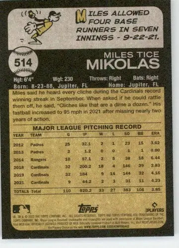 2022 Topps Heritage High Number baseball card back with original gloss and Cardinals ID