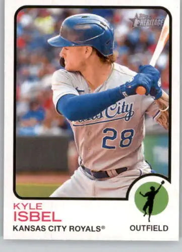 Baseball card for 2022 Topps Heritage High Number #517 Kyle Isbel NM-MT Royals