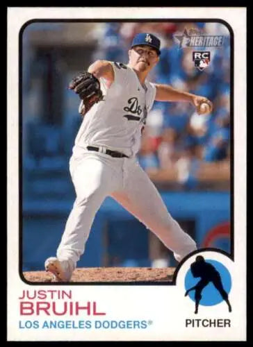 Justin Bruihl baseball card from 2022 Topps Heritage High Number in original gloss finish