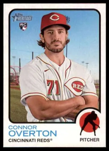 Connor Overton baseball card from 2022 Topps Heritage High Number with original gloss