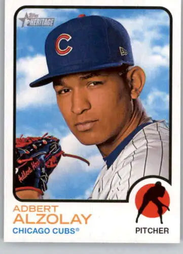 Adbert Alzolay baseball card from 2022 Topps Heritage High Number with original gloss