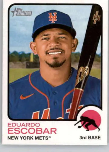 Eduardo Escobar baseball card from 2022 Topps Heritage High Number #538 NM-MT Mets