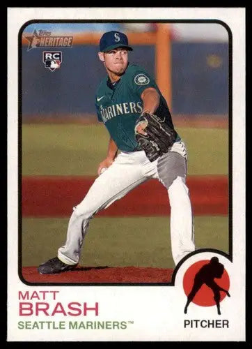 Matt Brash baseball card from Topps Heritage High Number 2022 Mariners collection