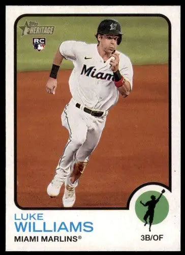 Luke Williams baseball card from 2022 Topps Heritage High Number series, rookie card
