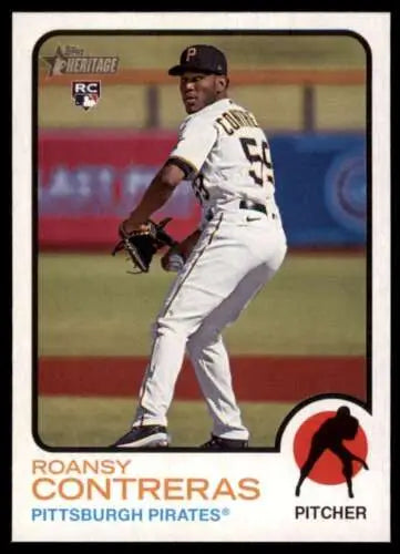 Roansy Contreras baseball card, 2022 Topps Heritage High Number, original gloss rookie
