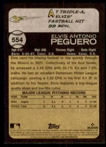 2022 Topps Heritage High Number #554 Elvis Peguero NM-MT RC baseball card original gloss
