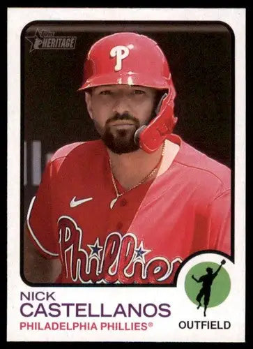 Original gloss of Nick Castellanos baseball card from Topps Heritage High Number series