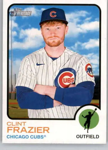 Clint Frazier baseball card from 2022 Topps Heritage High Number with original gloss