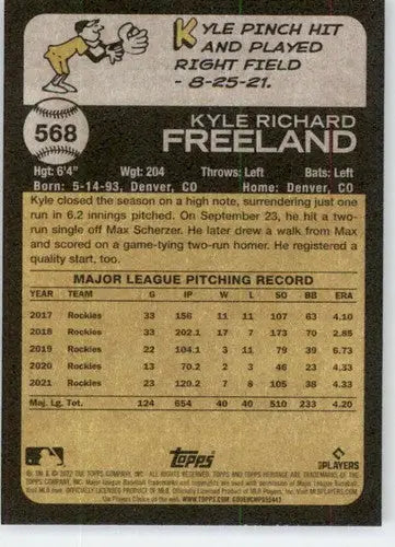 2022 Topps Heritage High Number #568 Kyle Freeland NM-MT Rockies ID:60408 - Baseball Card Single
