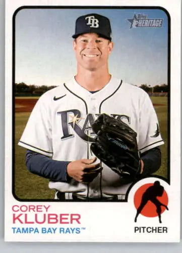 Corey Kluber 2022 Topps Heritage High Number baseball card with original gloss
