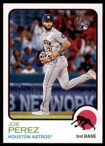 Original gloss baseball card from 2022 Topps Heritage High Number Joe Perez Rookie