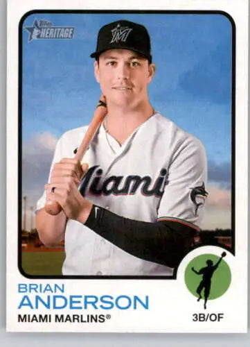 Brian Anderson baseball card from 2022 Topps Heritage High Number showcasing original gloss