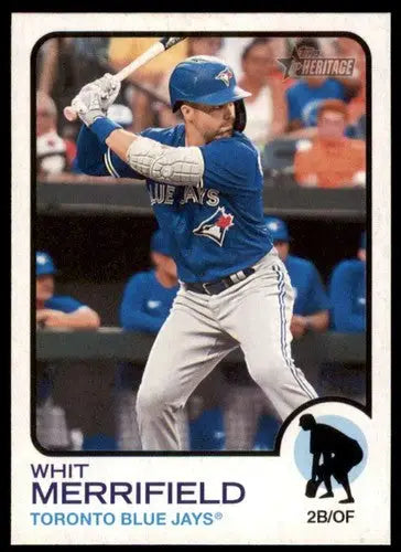 Whit Merrifield baseball card from 2022 Topps Heritage High Number Blue Jays