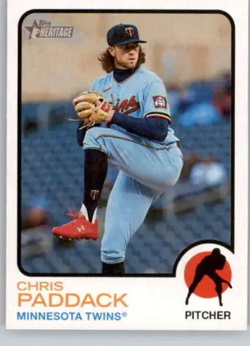 Chris Paddack baseball card from 2022 Topps Heritage High Number collection NM-MT Twins