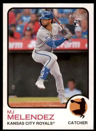 MJ Melendez 2022 Topps Heritage High Number #586 Rookie Baseball Card with original gloss