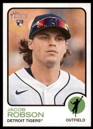 Jacob Robson baseball card from 2022 Topps Heritage High Number series, NM-MT RC