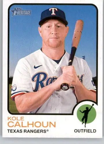 2022 Topps Heritage High Number #602 Kole Calhoun NM-MT Rangers ID:68041 - Baseball Card Single