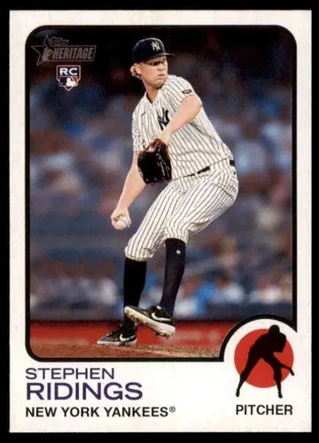 Stephen Ridings baseball card from 2022 Topps Heritage High Number series